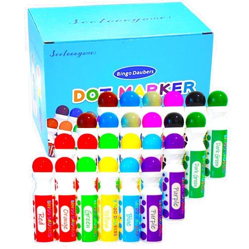 SEETOOOGAMES Bingo Daubers Dot Markers - Mixed Colors Set of 24 Pack - for Toddler Arts and Crafts