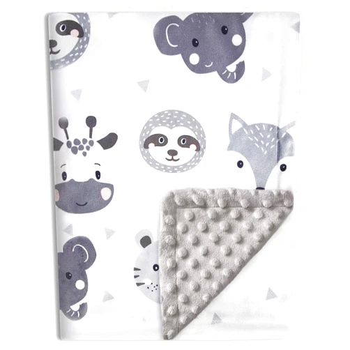 BEILIMU Baby Blanket Super Soft Plush with Double Layer Dotted Backing, Lovely Brown Animals Printed Unisex Design Receiving Blanket, 30x40 Inch