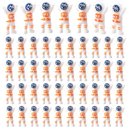 Sonwyoung 50 Pcs Mini Astronaut Figurines Miniature Astronaut Toys for Kids Rubber Tiny Spaceman Cake Topper Space Party Favors for Birthday Space Gifts Goodie Bag Piñata Easter Egg Stuffers