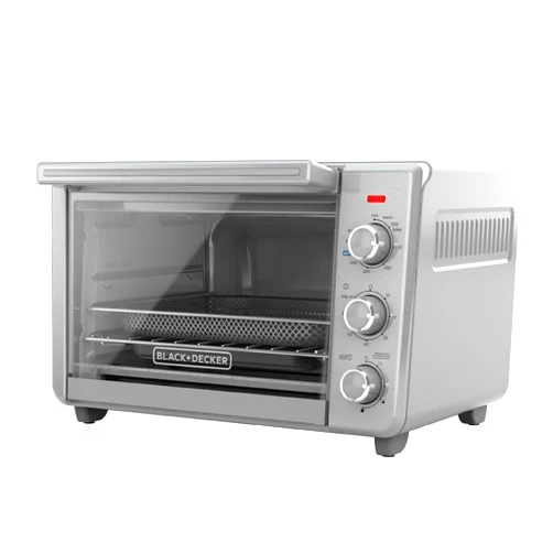 BLACK+DECKER Crisp 'N Bake Air Fryer Countertop Convection Toaster Oven, Large Capacity, 6-Slice, 5-in-1, Fits 12” Pizza, 60-Min Timer, Bake, Broil, Air Fry, Toast, Keep Warm, Stainless Steel