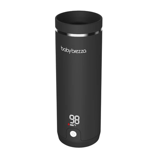 Baby Brezza Superfast Travel Baby Bottle Warmer - Portable Breastmilk Warmer and Formula Warmer - Safe, Even Heating - Up to 9oz - No Adapters, Black