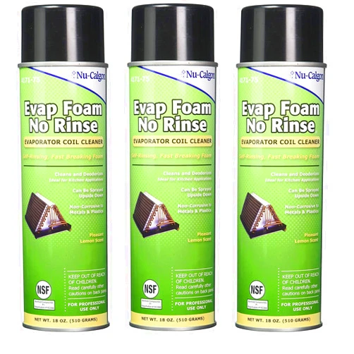 Nu-Calgon 4171-75 Evap Foam No Rinse Evaporator Coil Cleaner, 18 oz. (3-Pack)