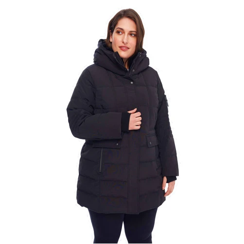 ALPINE NORTH Women’s Vegan Down Mid-Length Parka (Plus Size) - Insulated, Warm Winter Coat with Hood, Jacket For Women