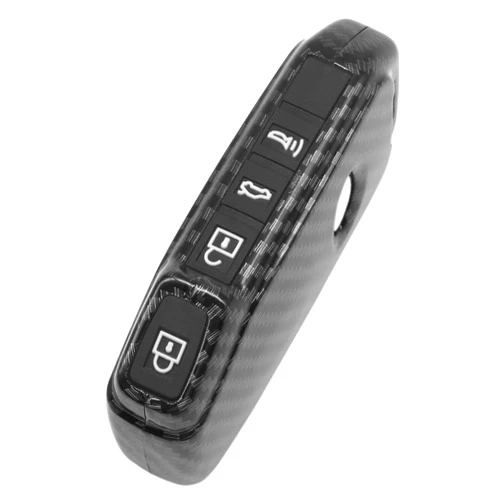 TANGSEN Smart Key Fob Case Compatible with KIA CEED CERATO Forte NIRO SELTOS Sorento Soul SPORTAGE Telluride Black Carbon Fiber Pattern ABS Silicone Rubber Night-Luminous Black