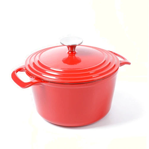 HAWOK Enameled Cast Iron round Dutch Oven casserole-3.5-Quart/3.3-Liters Red…