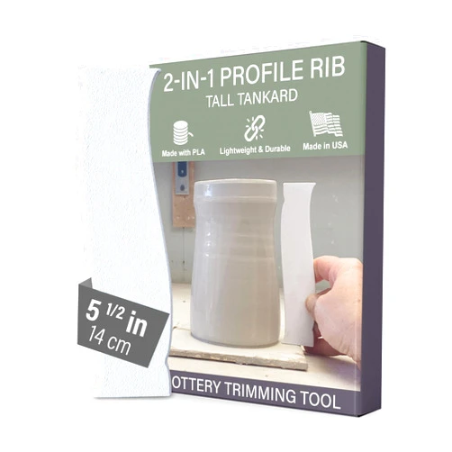OUTPOST POTTERY Profile Ribs - Precision Pottery Rib Tools Made W/Durable PLA for Consistent Shapes, Floating Designs & Accurate Craft - Texture & Trimming Tools(Tall Tankard)