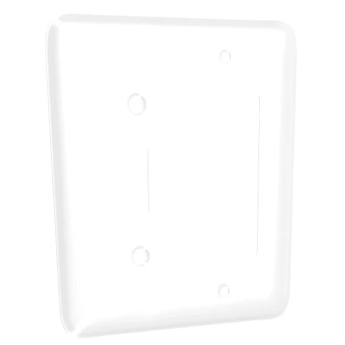 TayMac WRW-TR 0.17 in x 4.55 in x 5 in 2-Gang White Smooth Metal Maxi Toggle/Decorator Wall Plate WRW-TR, Outlet Cover Wall Plate with Screws, Light Switch Cover Plate for 2 Devices
