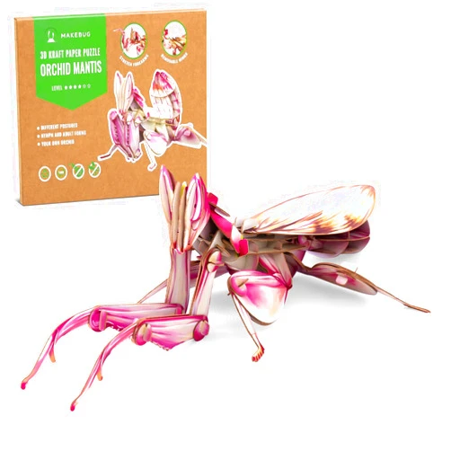 MAKEBUG STEM Activities Educational Toys and Learning Activities for Kids Ages 7+, Eco-Friendly 3D Paper Puzzles for Birthday, Christmas, Holidays(Orchid Mantis)…