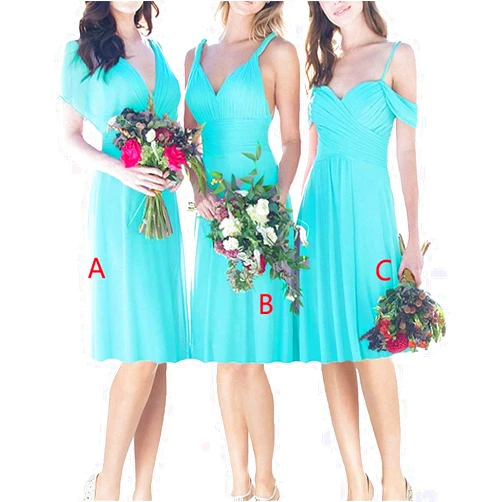 Faironline Women's Pleated Chiffon Bridesmaid Dresses Short Prom Evening Dress