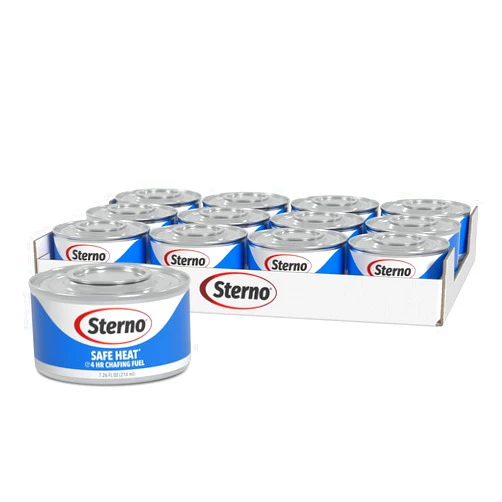Sterno Fuel Cans - 4-Hour Burn, (12-Pack) Chafing Dish Fuel Can Burners for Food Warmer, Resealable Chafer Fuel Canned Heat, Safe Heat