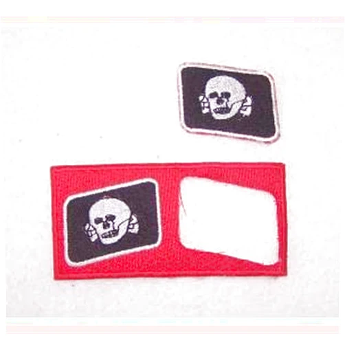 DealzCT Death Skull Collar Set Iron On Sew On Small Patch for Jacket Vest