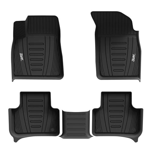 3W 2017-2024 2025 Audi Q7 Floor Mats & 2019-2024 Audi Q8 Car Mats, All Weather TPE Accessories Custom Fit Floor Liner for Audi Q7 and Audi Q8, 1st & 2nd Row Full Set Car Liners
