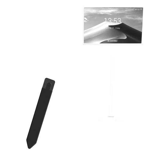 BoxWave Stylus Pouch Compatible with JYXOIHUB 1080p Portable Touch Screen Monitor (22 in) - Stylus PortaPouch, Stylus Holder Carrier Portable Self-Adhesive - Jet Black