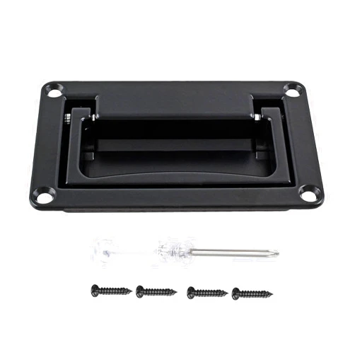 Biaungdo Concealed Recessed Pull Handle, Black Zinc Alloy Hidden Door Handle Flush Lift Recessed Flush Pull Hardware Container Handle for Cabinet Closet Drawers Doors(95mm x 60mm)