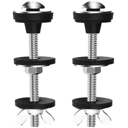 Loriyboe 2PCS Universal Toilet Seat Bolts Kit, Heavy Duty Toilet Tank Bolts Replacement, Waterproof Stainless Steel Toilet Seat Screws and Rubber Washers Gaskets with Extra Long Nut