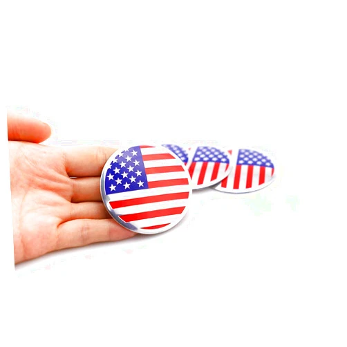 Wilk 4pcs 56mm American US Flag Stars and Stripes Styling Wheel Hub Centre Caps Cover Car Emblem Decal Badge Sticker Decorative Accessories (USA Flag)