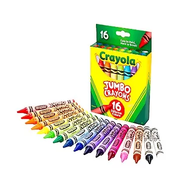 Crayola Jumbo Crayons, Assorted Colors, Great Toddler Crayons, 16 Count