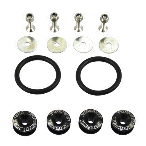 JDMSPEED Black Universal CNC Billet Bumper Trunk Quick Release Fastener Kit