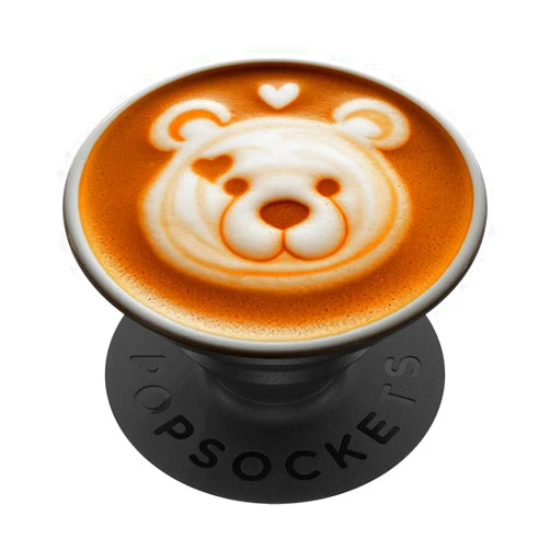 Coffee Latte Art Bear Gift Coffee Latte Art Bear PopSockets Adhesive PopGrip