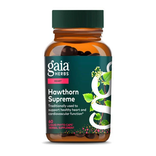 Gaia Herbs Hawthorn Supreme - Hawthorn Berry Supplement - with Herbs Traditionally Used to Support Heart Health* - 60 Vegan Liquid Phyto-Caps (60 Servings)