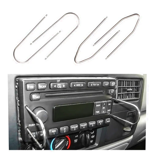 MUQIDA 4 PCS Car Radio Removal Pry Tool, U-Shaped+V Shaped Stainless Steel Stereo Disassembly Pry Kit, Universal CD DVD Host Release Removal Tools for Car Audio Frequency Converter