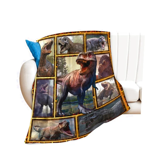 Jamie world Dinosaur Throw Blanket Ultra Soft Cozy Plush Dino T-Rex Flannel Fleece Blankets Lightweight Fuzzy Warm Party Blanket for Girls Boys All Season Gifts for Bed Couch Sofa Kids Adults 50