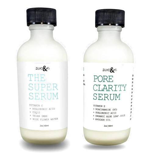 Mack & G's Vitamin C Serum For Face |The Super Serum Complete Complex AND Niacinamide Serum for Pore Clarity - Hyaluronic Acid - Vitamin E Not Your Ordinary Anti Aging Intensive