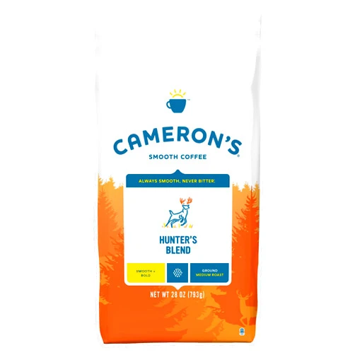 Cameron's Coffee Hunter's Blend Ground Coffee, Medium Roast, 100% Arabica, 28-Ounce Bag, (Pack of 4)