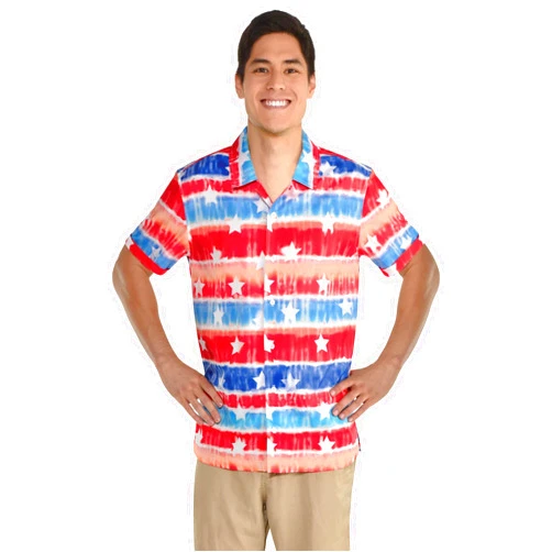 Amscan mens Patriotic Stars and Stripes Shirt