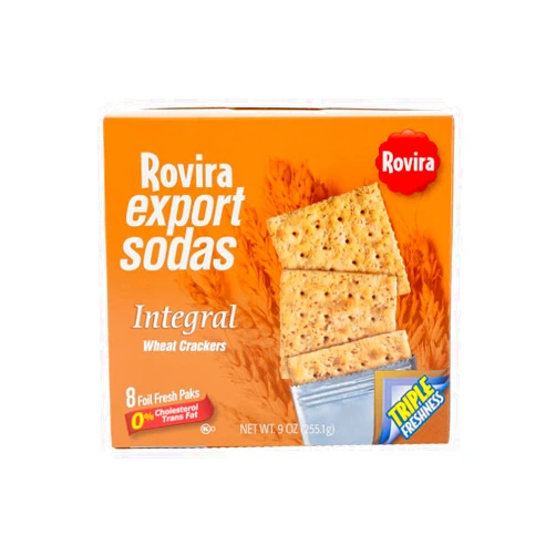 Rovira Whole Wheat Crackers - Crunchy and Tasty Snack for Tea or Coffee - 9 oz (Pack of 1)