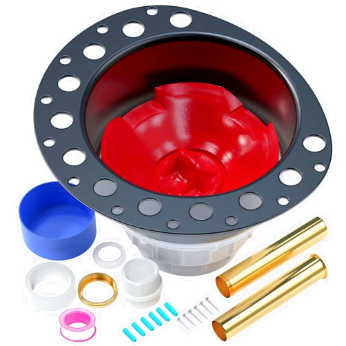 GenCap ITD5135 Freestanding Tub Drain Rough-in Kit, Bathtub Drain Kit with PVC Plastic Adapter and Brass Tail Pipes, Compatible with Freestanding Bathtub, Floor Mounted Bathtub and Copper Bathtub