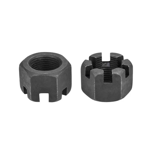 DTGN M20x1.5mm(DxP) Slotted Hex Castle Nuts - 2Pack - Good for Machinery Repairing - Carbon Steel Blackened Hexagon Nuts - Black
