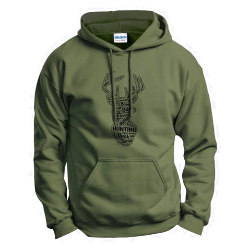 ThisWear Deer Hunting Word Collage Deer Hunter Gift Hoodie Sweatshirt