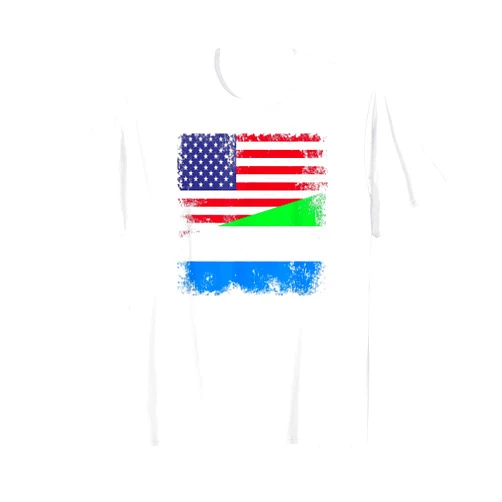 Sierra Leone National Pride Country Roots Outfit Half Sierra Leonean Flag T-Shirt | Vintage USA Gift