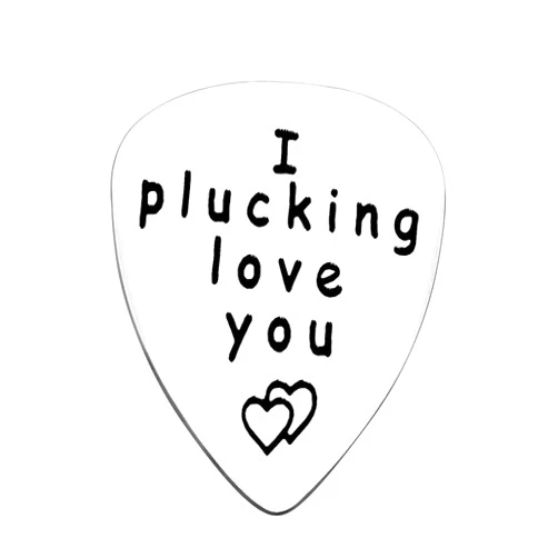 Ciyumu Silver Guitar Pick Boyfriend Gifts I Plucking Love You Guitar Pick Anniversary Present for Him Men Musical Guitar Player Jewelry Gift for Husband Boyfriend Fiance Dad Valentine Christmas Birthday Gift