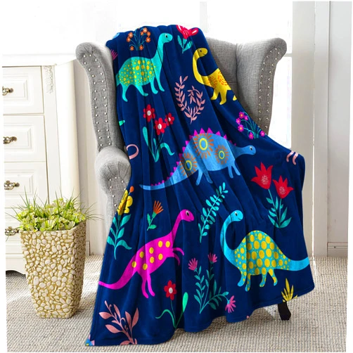 COLLA Dinosaur Blanket for Girls Boys Cute Kids Throw Blankets, Soft Plush Fleece Flannel Dino Blanket for Couch Bed Sofa Boy's Room Decor 50x40 Inch