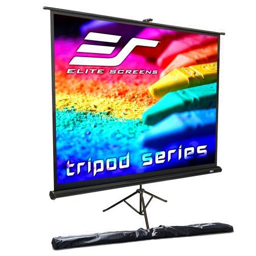 Elite Screens Tripod Series, 100-INCH 4:3, Adjustable Multi Aspect Ratio Portable Indoor Outdoor Projector Screen, 8K / 4K Ultra HD 3D Ready, US Based Company 2-YEAR WARRANTY, T100UWV1 - Black