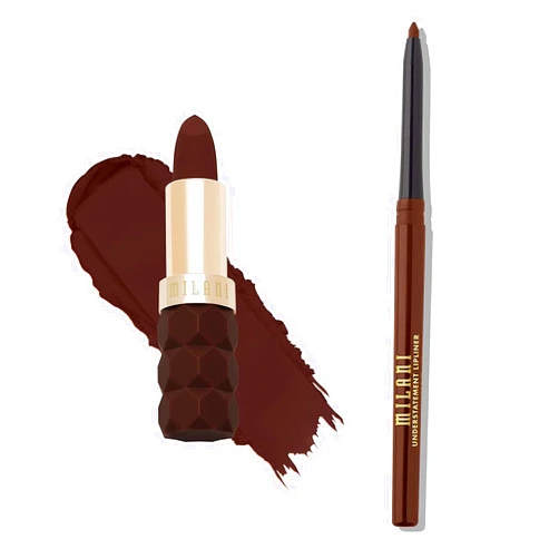 Milani Color Fetish Lipstick and Understatement Lipliner Bundle - Sensual & Rich Cocoa