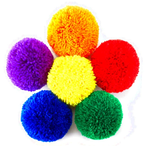 FLYIO 6-Pack Soft Fleece Balls Large 5 Dodgeball Playground Balls for Dodge Ball, Handball, Camps and Schools(Rainbow Pack) Blue,Green,Orange,Purple,Red