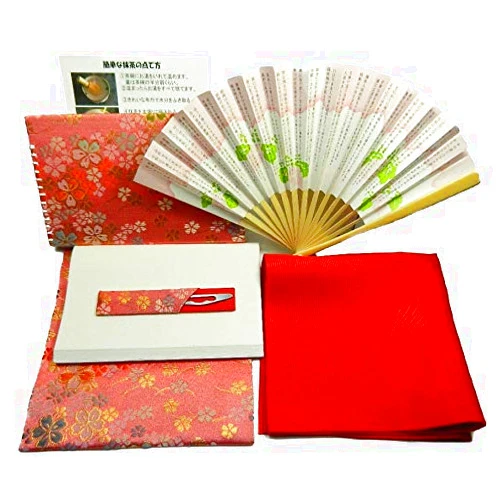 Tokumasu tea utensils shop Tea ceremony lesson ( Okeiko ) introductory set 6 points ( for women) Fukusa [ red ] kaishi input [ Pink ] No. 20 lesson set tea ceremony introductory set tea utensils