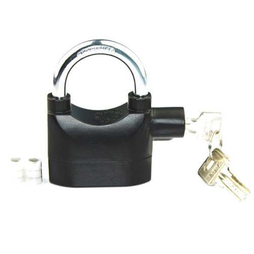 Lianshi Alarm Lock 110dba Universal Security Alarm Lock System Anti-Theft for Door Motor Bicycle Padlock with 3 Keys (Black)