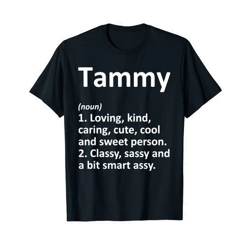 Custom Mom Wife Name Meaning Girl Christmas Women TAMMY Definition Personalized Name Funny Birthday Gift Idea T-Shirt