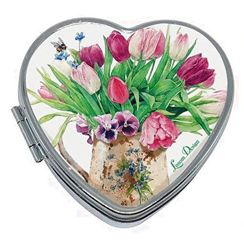 Lissom DesignHeart-Shaped Jewelry/Pill Box, Floral Affection