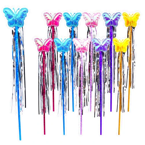 BigButer 30 pieces Butterfly decor Fairy Stick party supplies fairy Princess wand colorful party photo props birthday party decoration baby shower decor tea party favor Garden Party Favors Valentine Day Decor