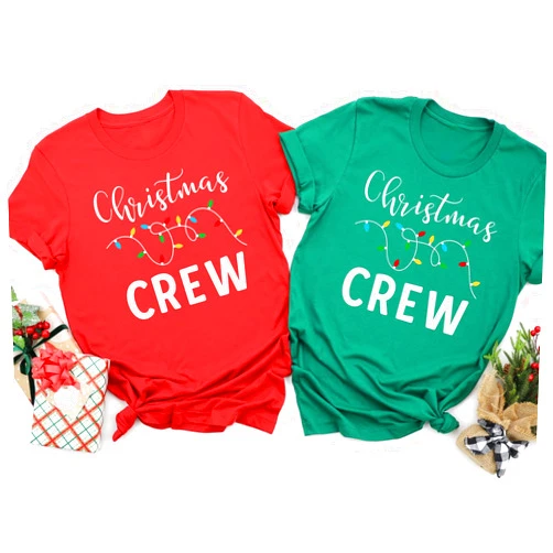 Yuneekia Christmas Crew Shirt, Family Christmas T-Shirt, Funny Christmas Shirts, Xmas Shirt, Unisex Christmas Shirt, Holiday Shirt, Christmas Gift (ADULT M, RED)