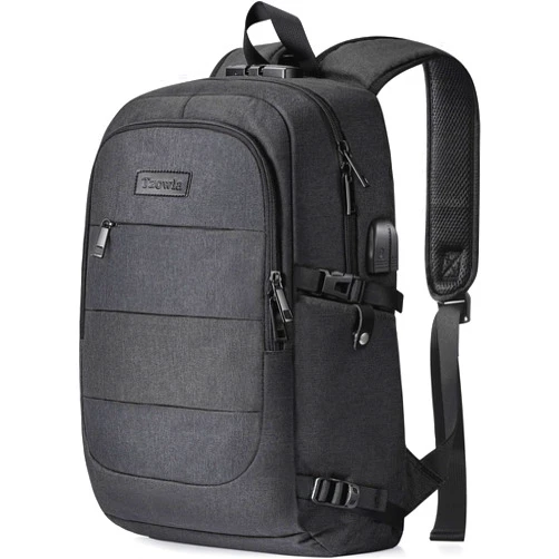 Tzowla Travel Laptop Backpack Water Resistant Anti-Theft Bag with USB Charging Port and Lock 15.6 Inch Computer Business Backpacks for Women Men Work College Gift,Casual Daypack