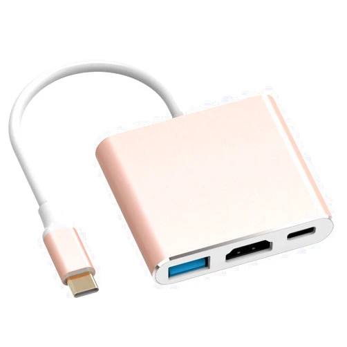 Battony Rose Gold USB C to HDMI Adapter Type-C Multiport AV Converter with 4K HDMI Output USD3.0 & USBC 100W Fasting Charging Compatible for MacBook/Mac Pro Air iPad Pro and More USB-C Port Device