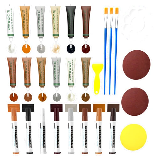Oriflame Wood Furniture Repair Kit: 12-Color Filler and 8-Color Markers - Wood Touch Up for Scratches/Cracks/Holes/Stains in Floors/Table/Cabinets(Hardwood/Laminate)