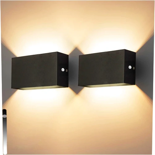 ZYI 20W Indoor Dimmable Wall Sconces with Dimmable Switch, Modern LED Sconces Wall Lighting Aluminum Up and Down Wall Lights for Living Room Bedroom Hallway (Type A 2pack, 3000K)