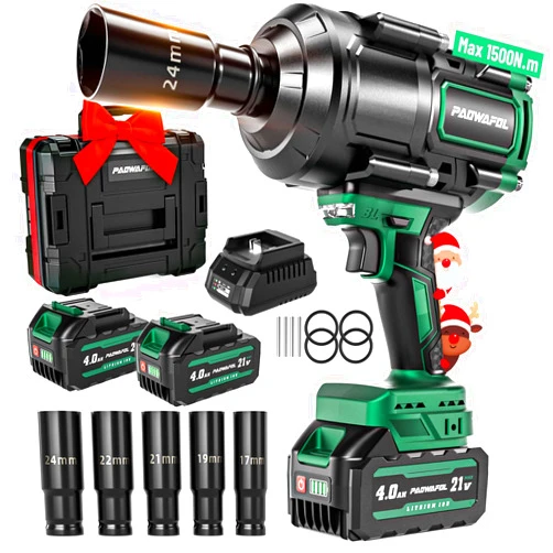 Paowafol 2026 Upgrade 1600N.m(1180ft-lbs) Brushless Impact Wrench, 1/2